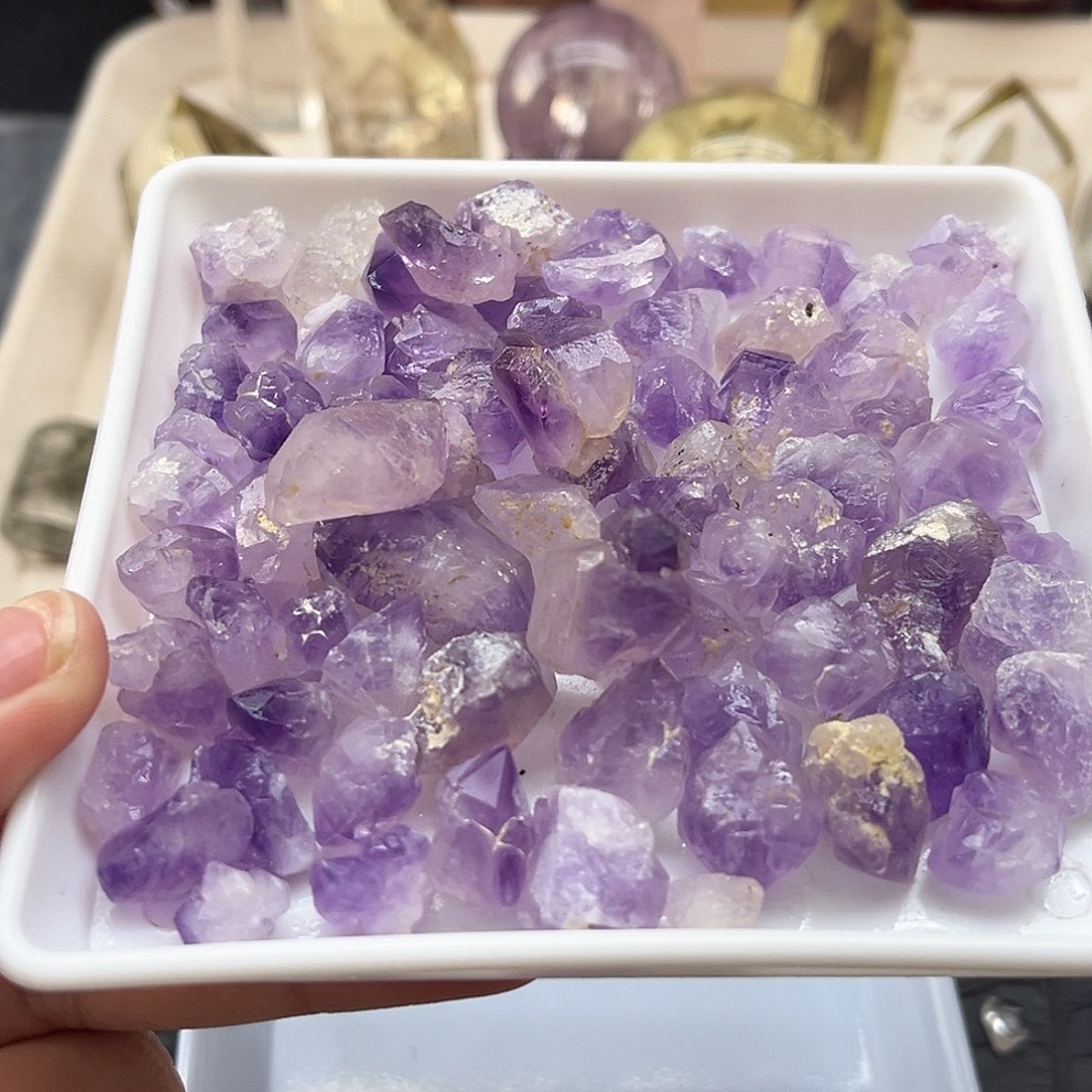 未镶嵌水晶珠宝半成品1 紫水晶牙