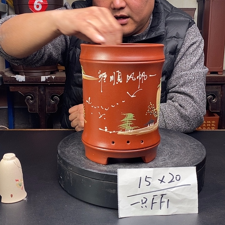 紫砂花盆货号一只FF1