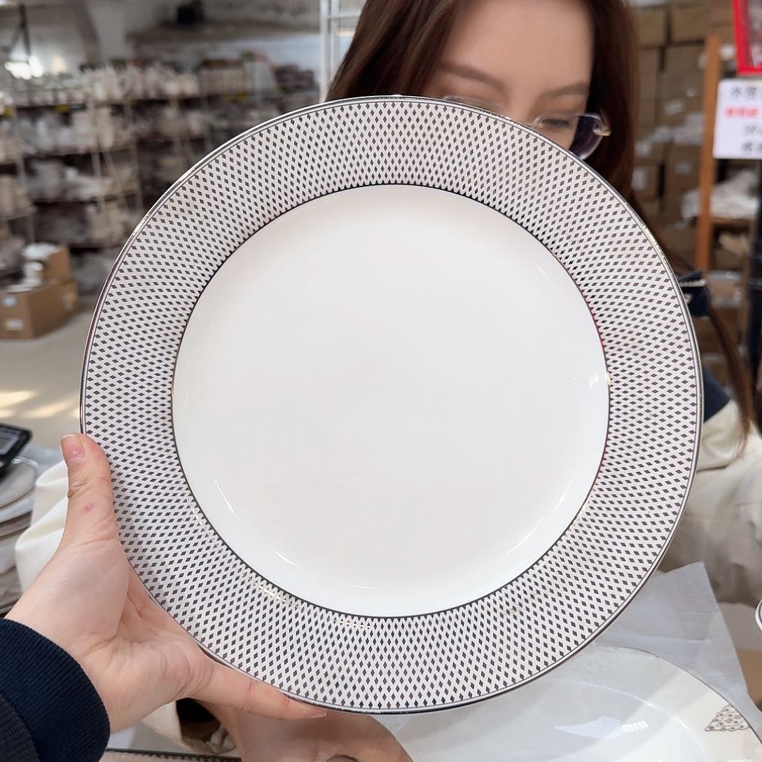 瓷骨瓷10.5英寸平盘27cm 2个外贸尾单