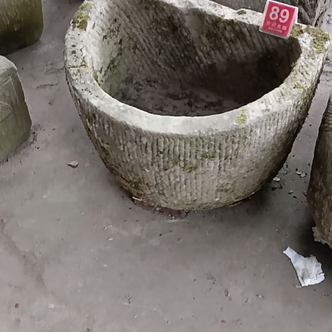 石材老小半月石缸摆件