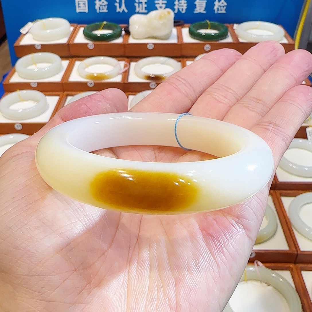 和田玉未镶嵌手镯且末传承级糖中糖59 60 61