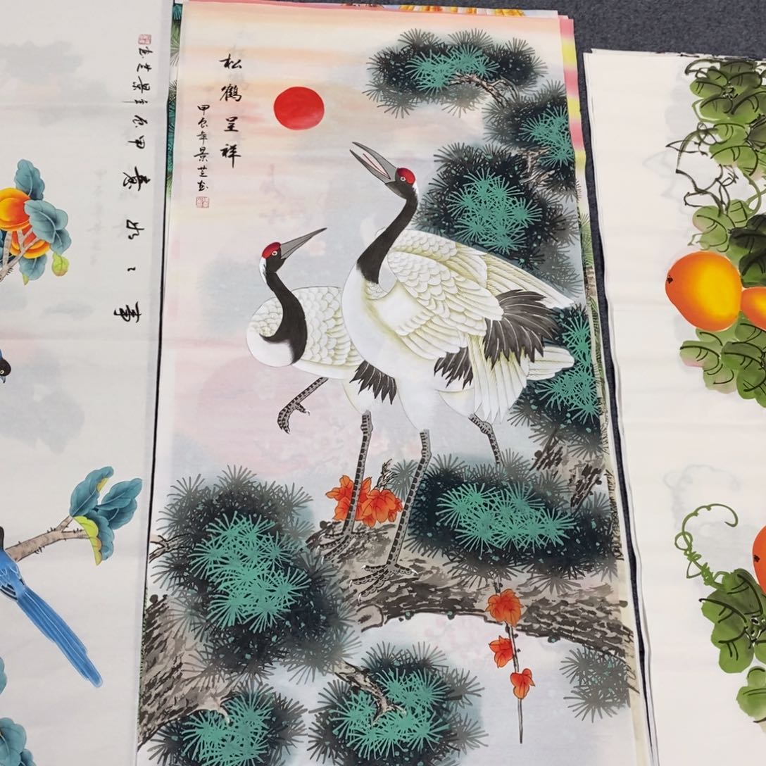 国画尺寸140✖️70四尺手绘工笔