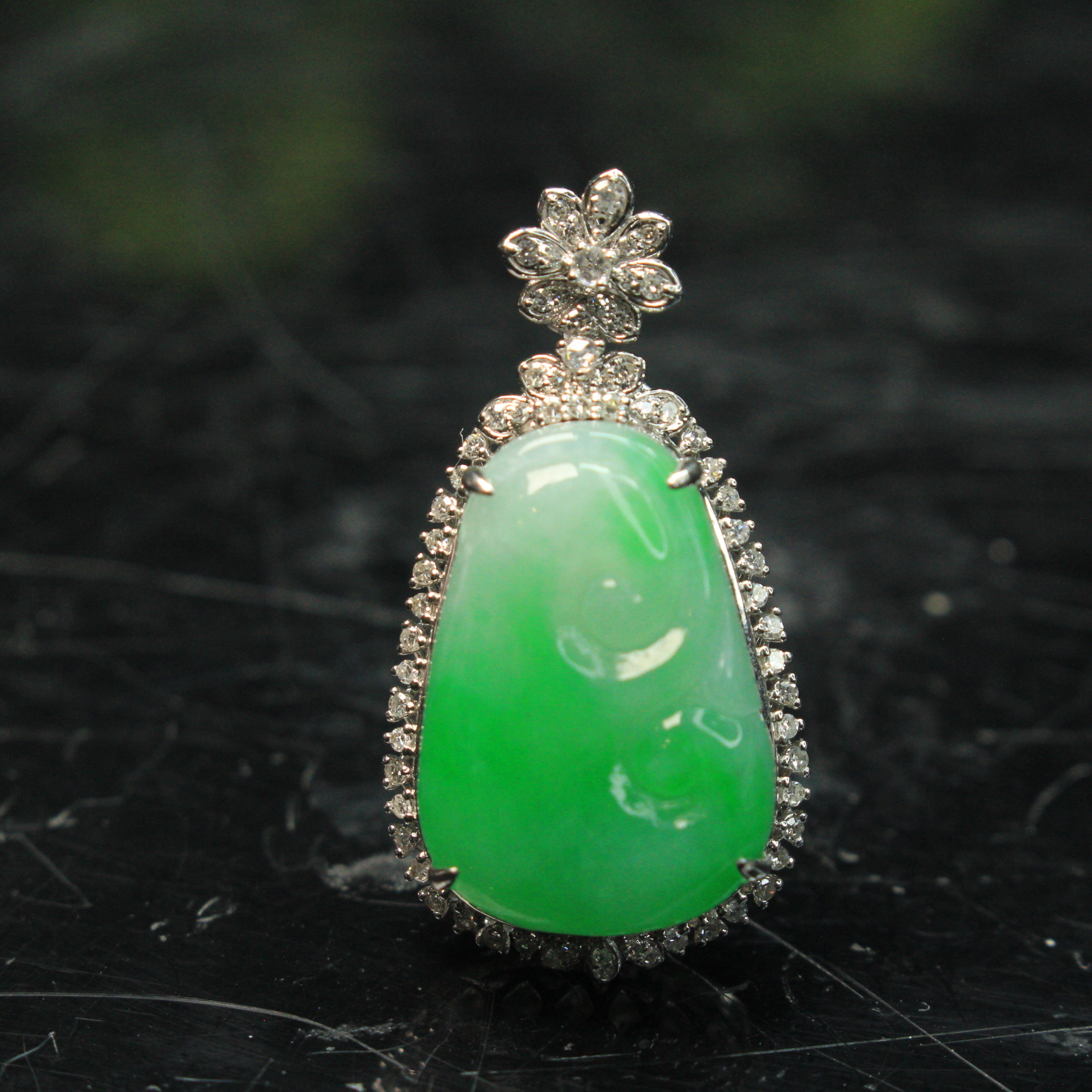 54ZB天然缅甸A货翡翠如意吊坠/000611嘉禾珍宝