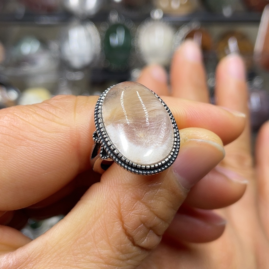 【闪购商品】水晶珠宝半成品银S925镶嵌戒指