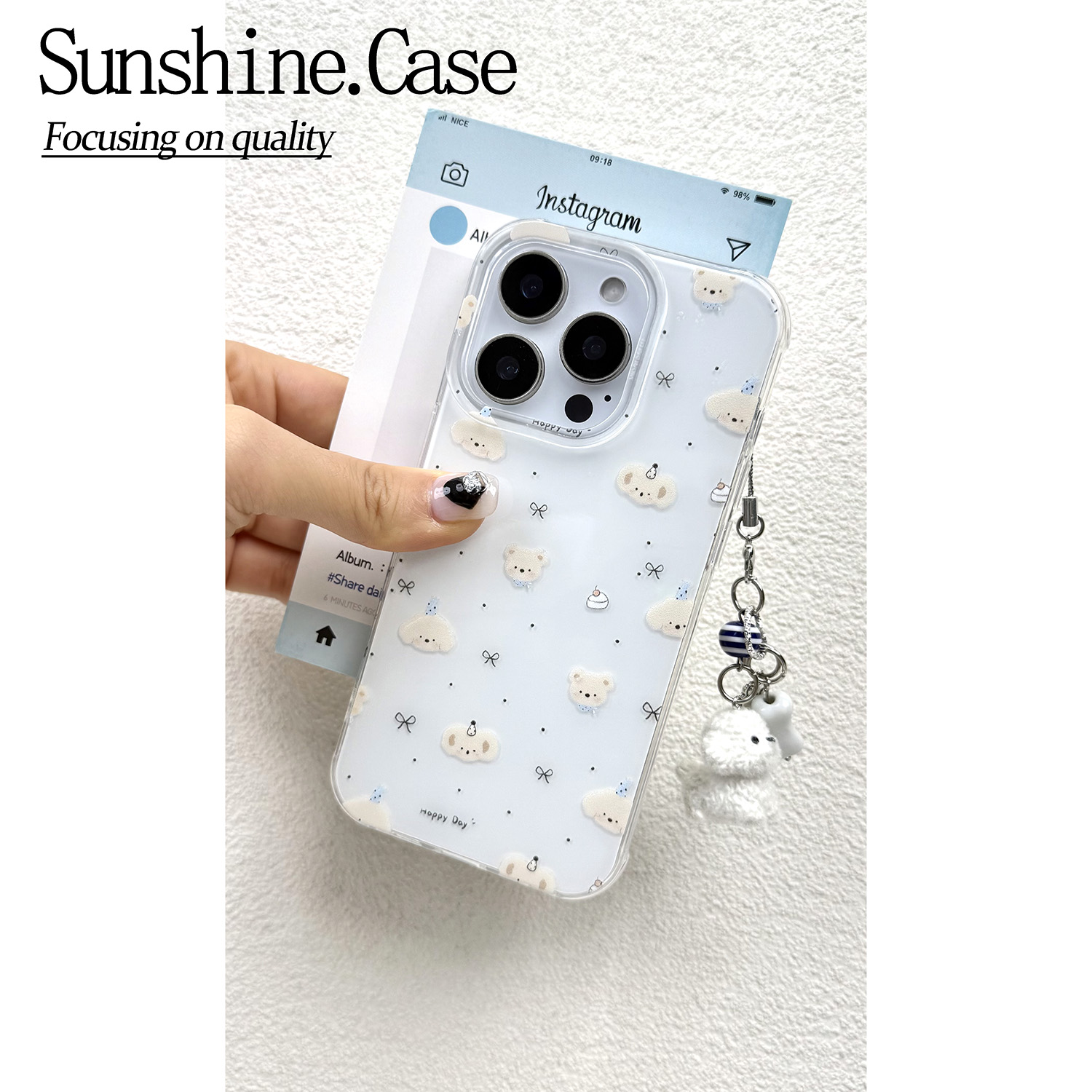 小狗头像IMD手机壳适用苹果华为vivo小米oppo女款iphone16/15