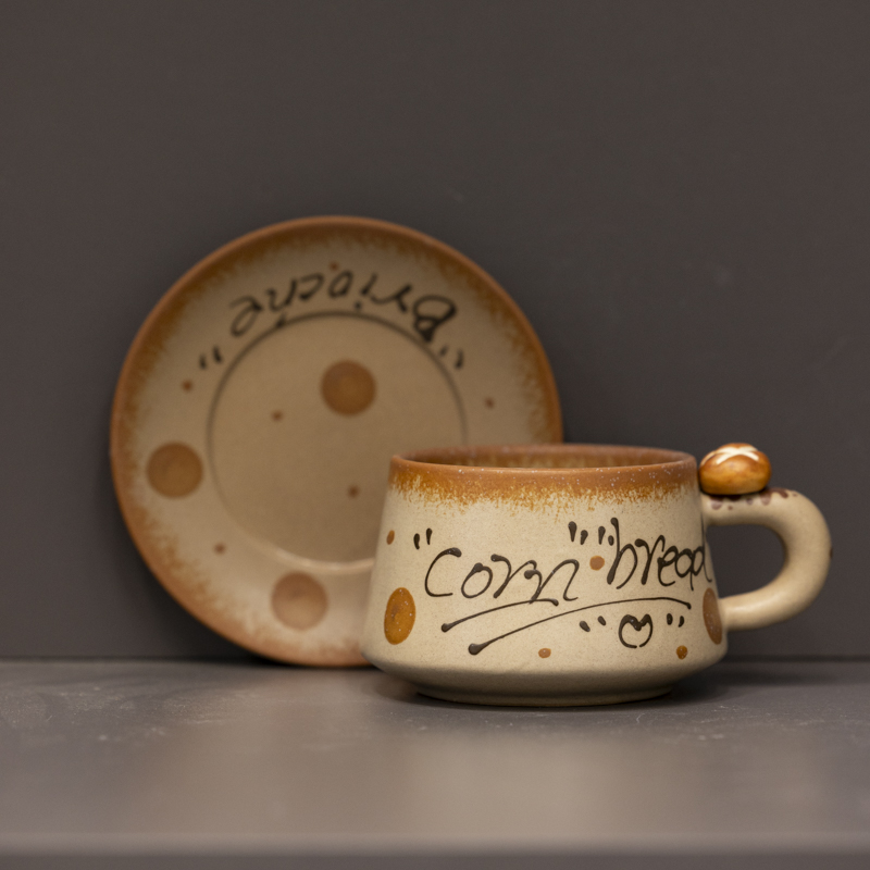 470立体面包把手杯碟套组