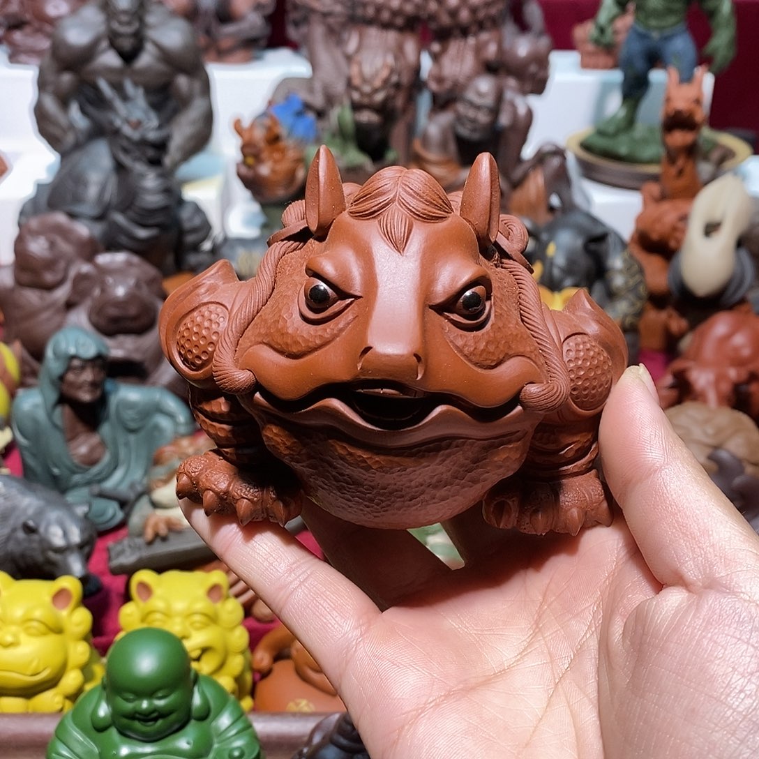 茶宠紫砂宜兴紫砂马蟾