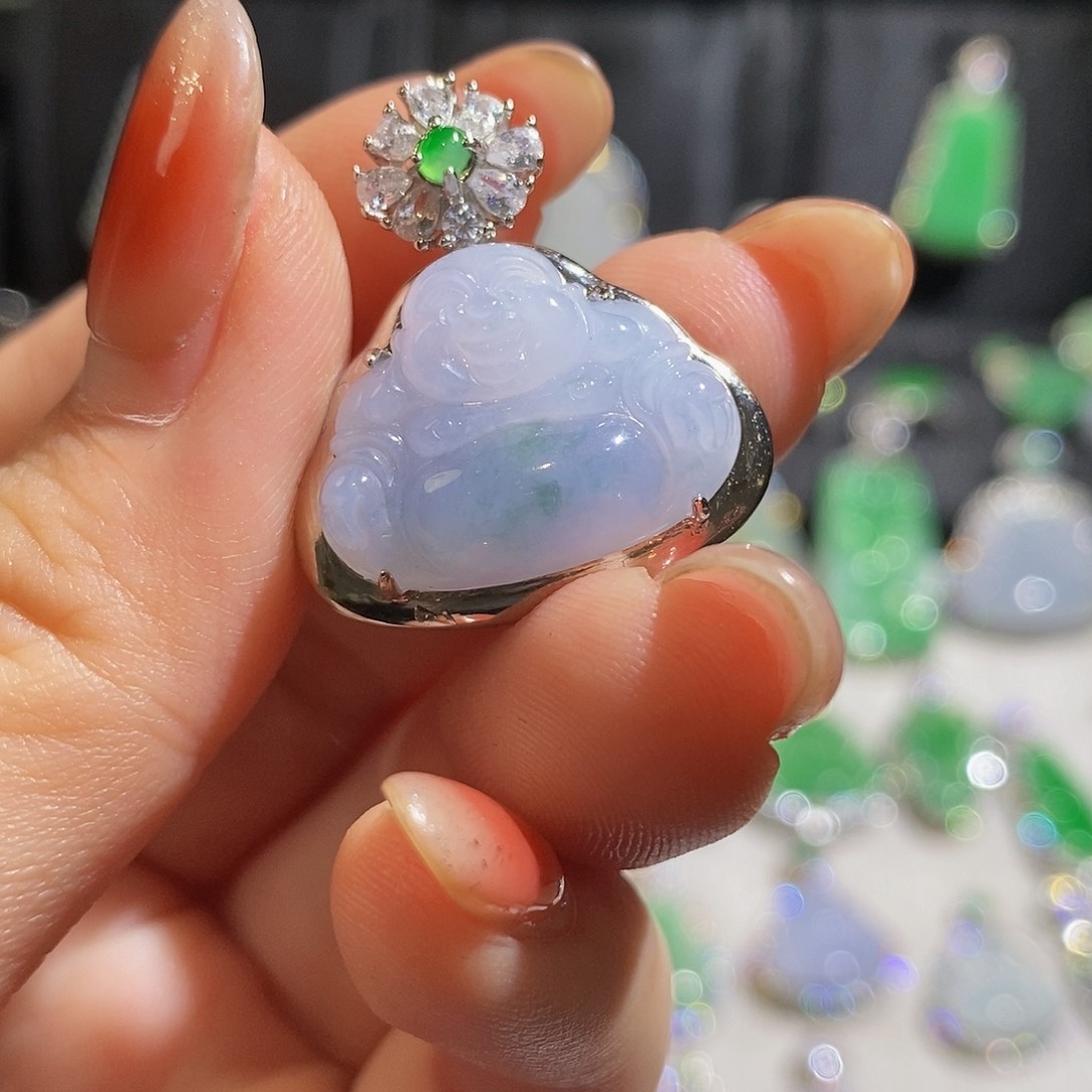 翡翠颈饰银S925镶嵌天然翡翠