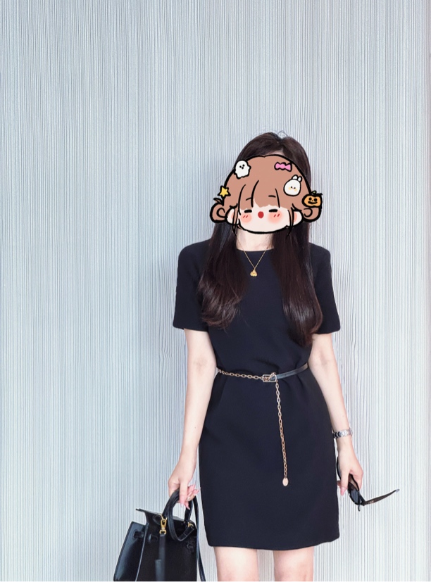 极简短袖气质松弛感修身包容性时尚高奢连衣裙G24015