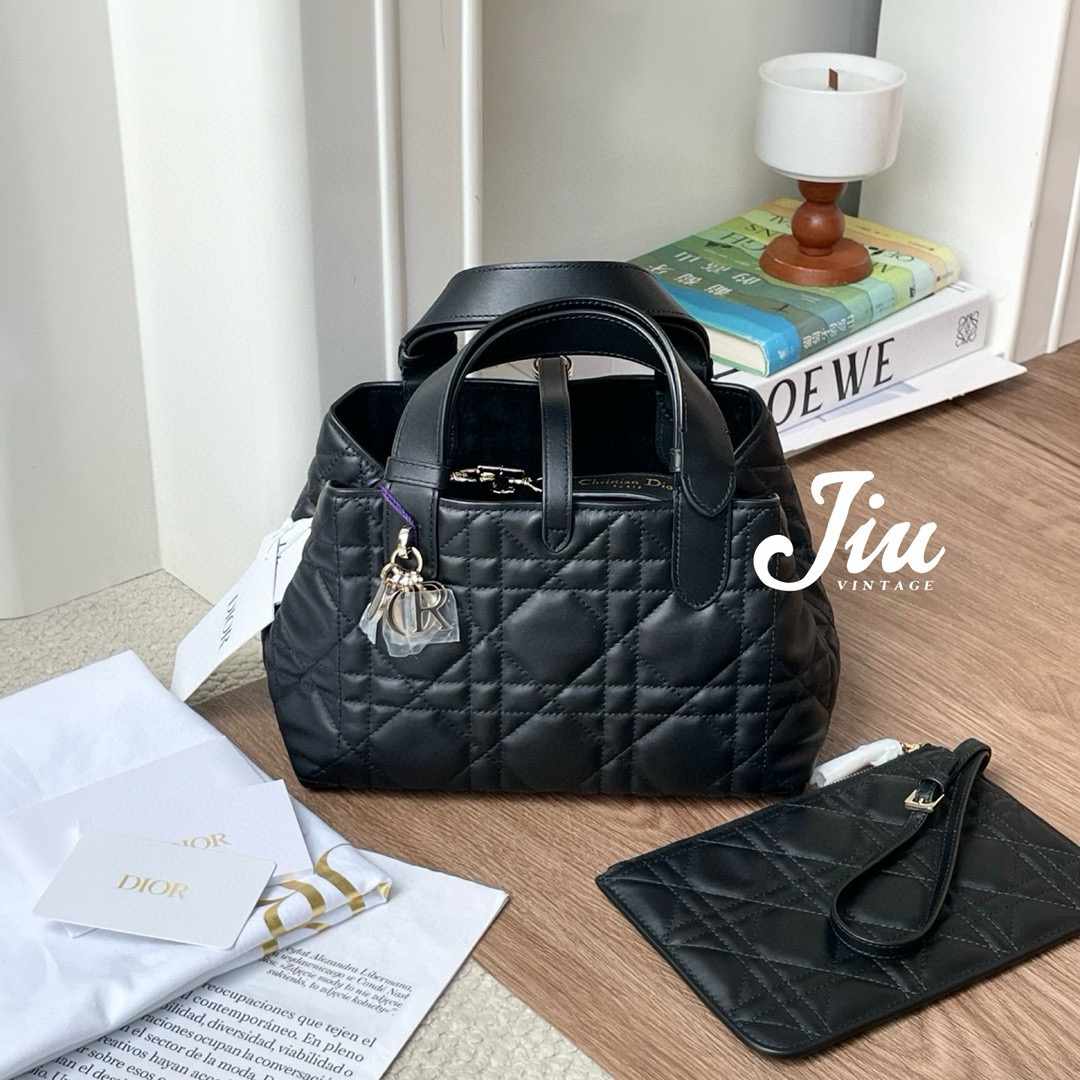 99新 DIOR/迪奥 黑金小号toujours闲置JM2-7489时尚黑色