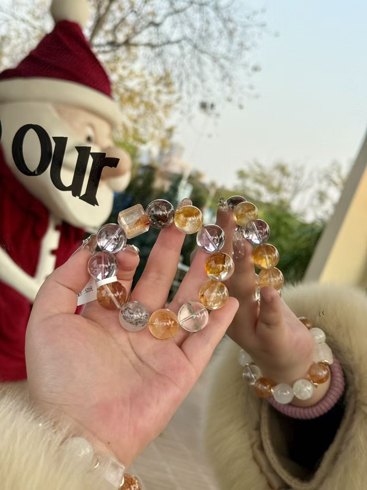 【秋阳碎晶】天然小树黄胶花波紫绿幽灵设计款