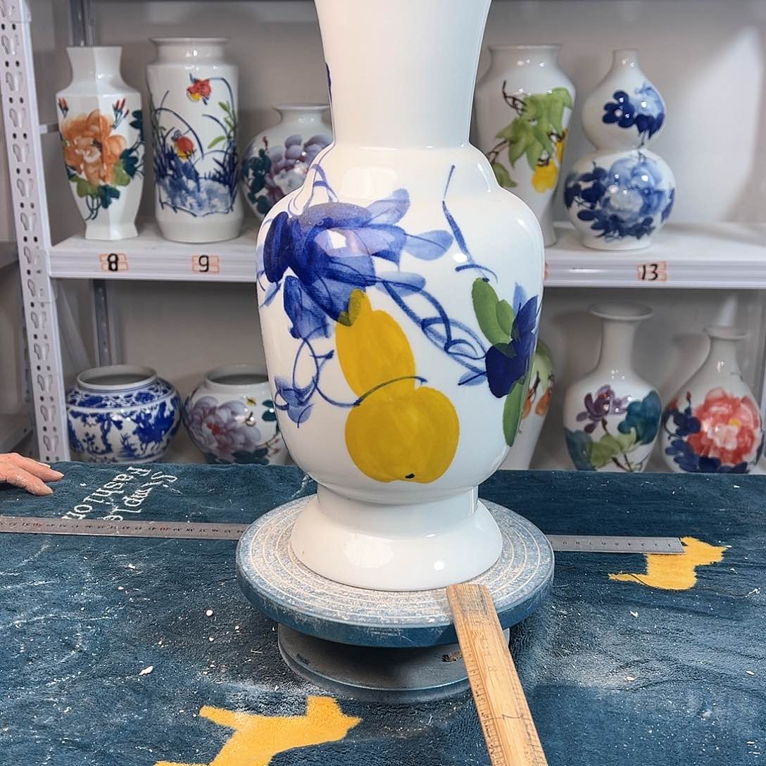 摆件景德镇陶瓷花古葫