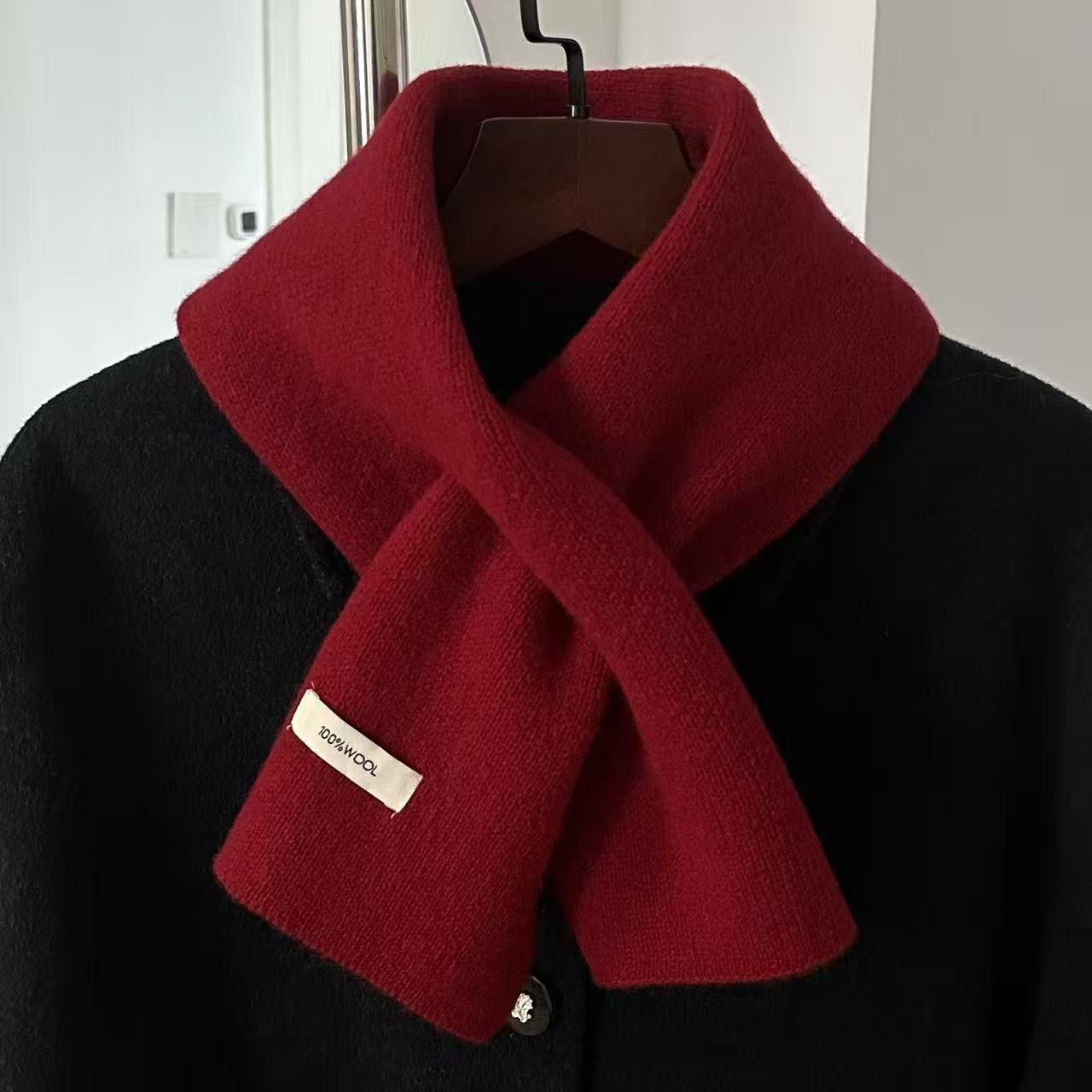 【Q-xyy服饰】保暖森系红色针织围巾