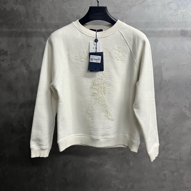 99新 LouisVuitton/路易威登 白色纯色圆领套头长袖卫衣/s