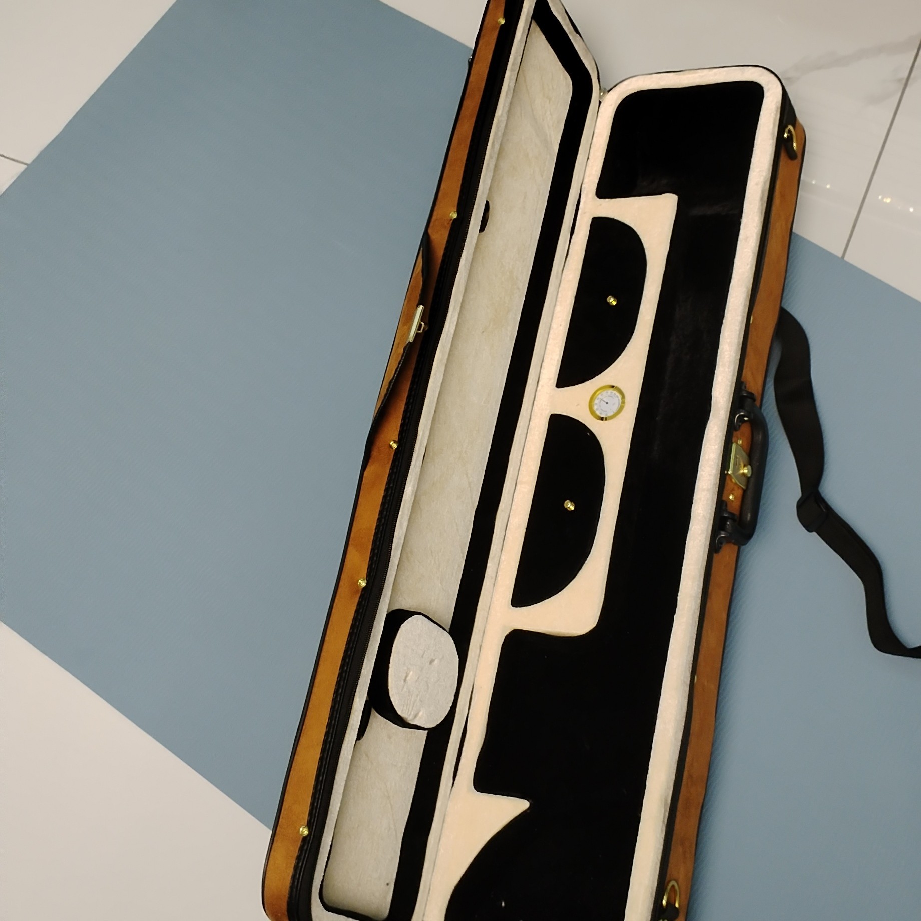 鹿皮绒二胡琴盒便携可背可提加厚防水配湿度计专业高级