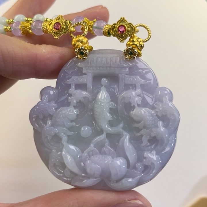 翡翠吊坠(赠链)未镶嵌代编织