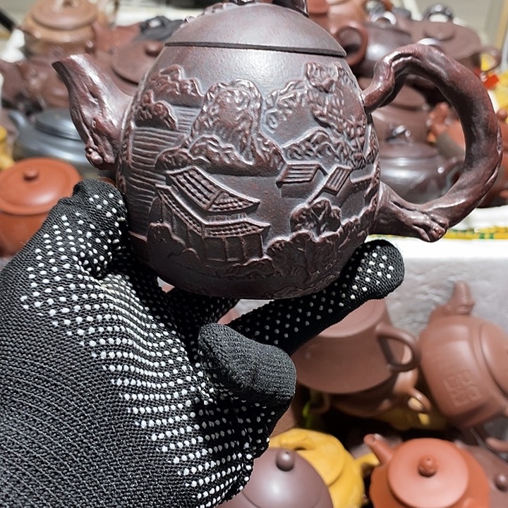 紫砂茶壶口磕微瑕