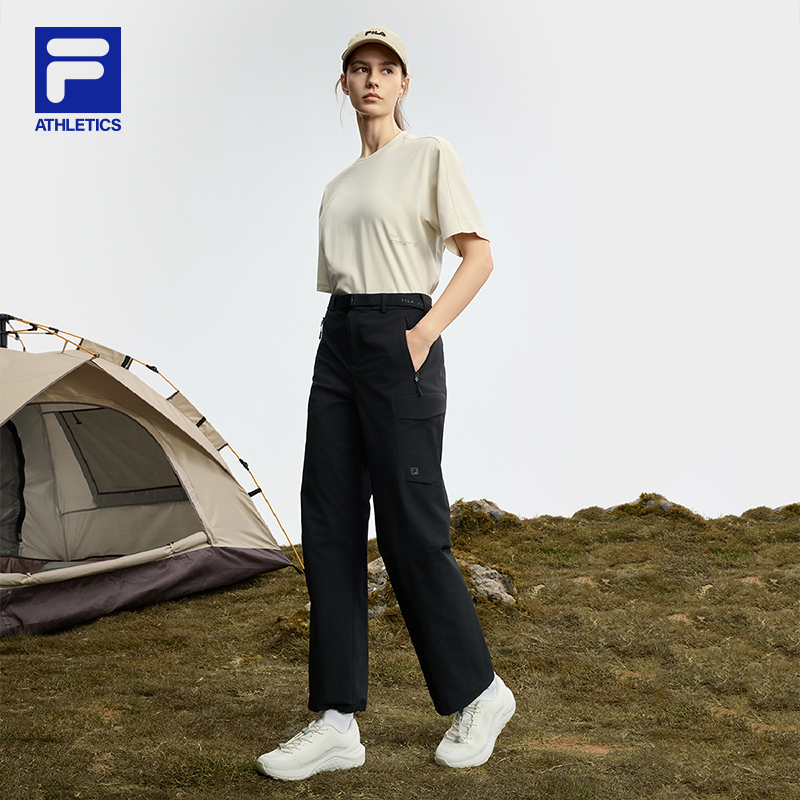 Fila/斐乐女士【工装潮流】秋季新款户外运动梭织长裤A11W537809F
