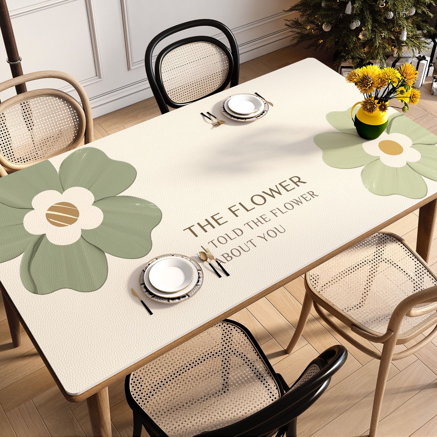 简约风防水免洗桌布PVC防油免洗茶几垫家用可裁剪防烫隔热餐桌垫