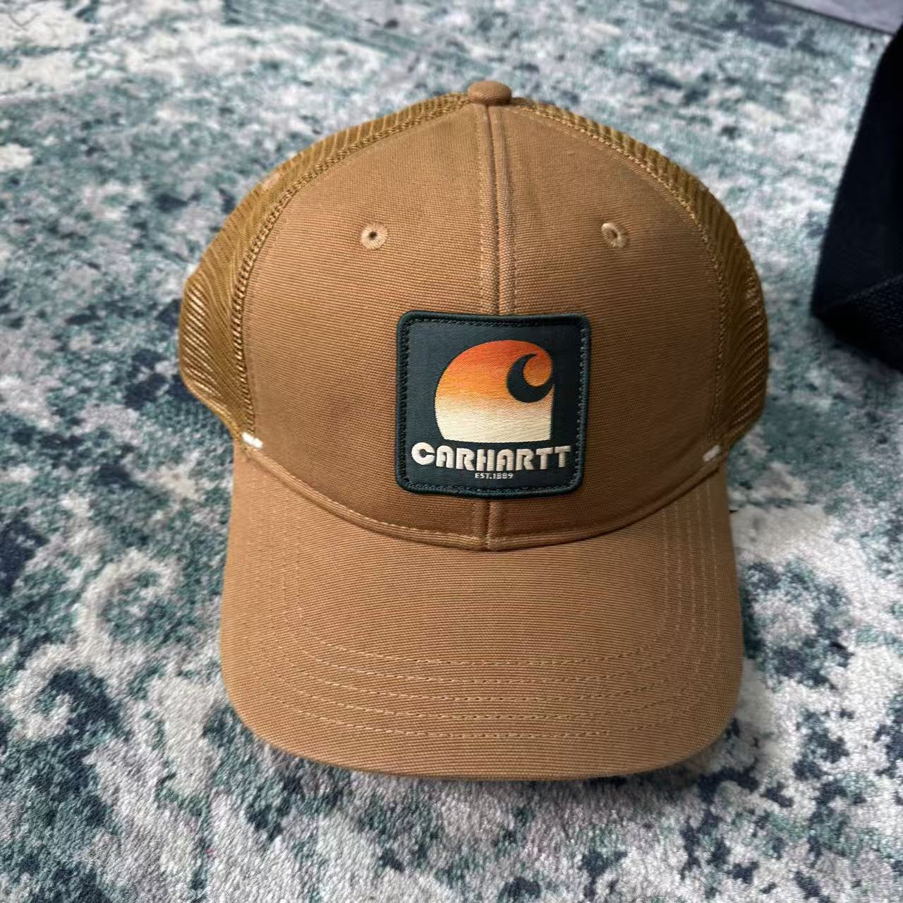 Carhartt 卡哈特 落日卡车帽 logo 网眼帽 可调节