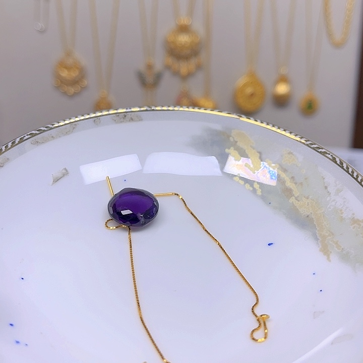 紫晶颈饰银S925镶嵌紫晶925镶嵌113