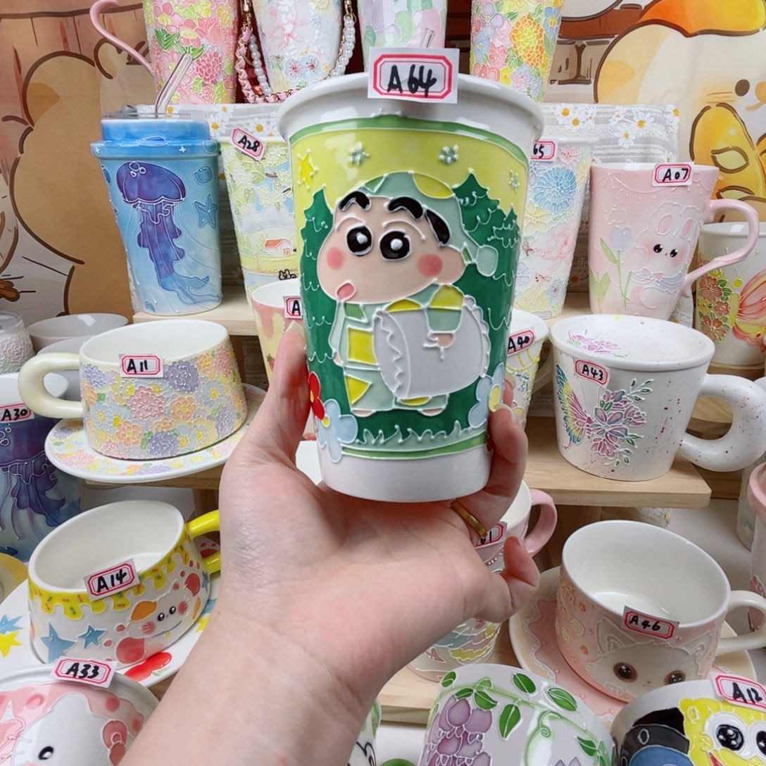 陶瓷无盖款景德镇手绘陶瓷杯