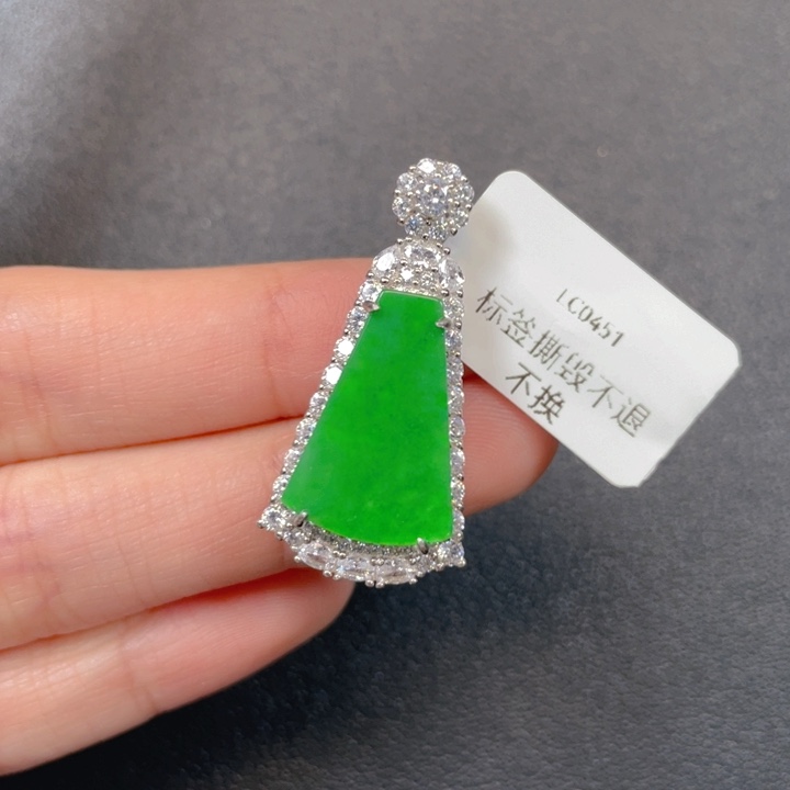 翡翠银S925镶嵌吊坠(不含链)