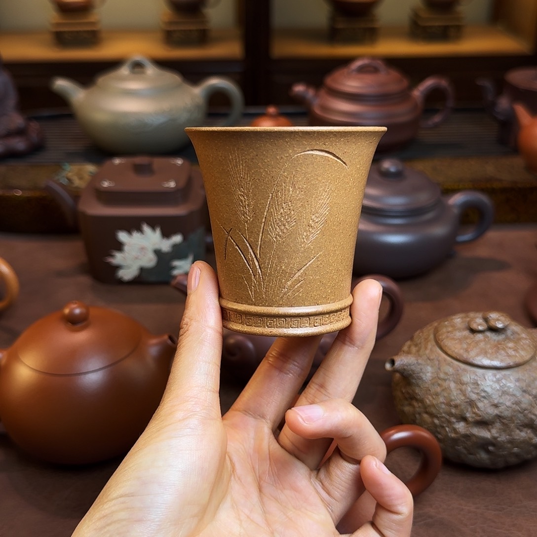 紫砂茶壶主人杯，段泥