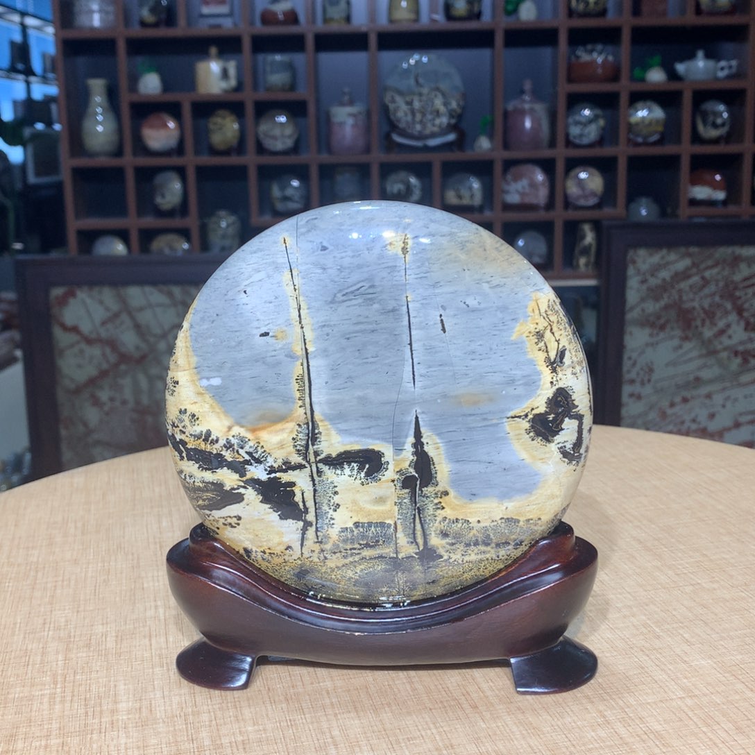 紫砂广西国画石摆件，收藏观赏