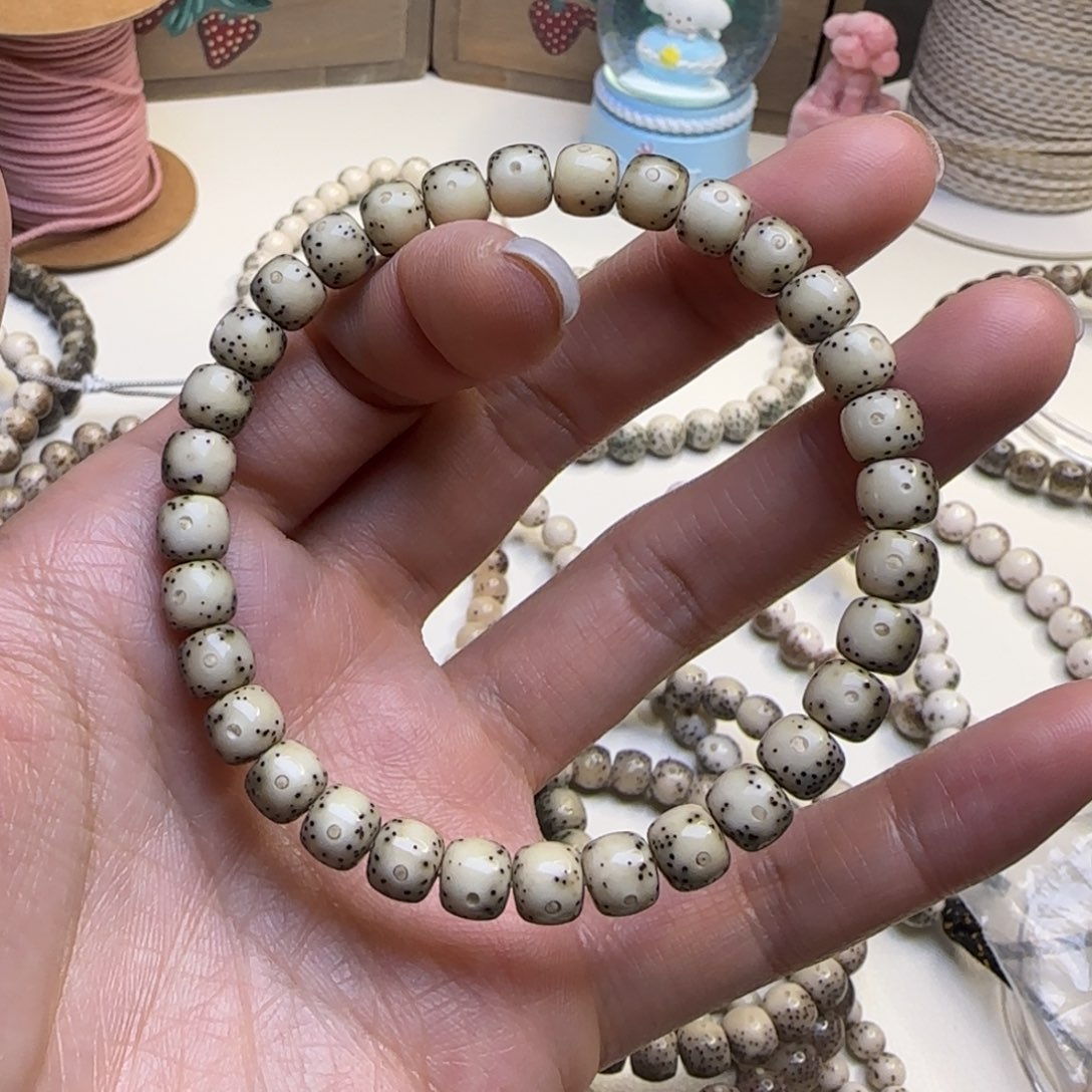 星月菩提吊坠石玉贯穿大留白7*6