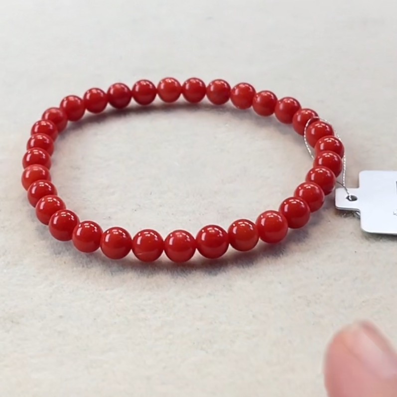 天然宝石红珊瑚手串