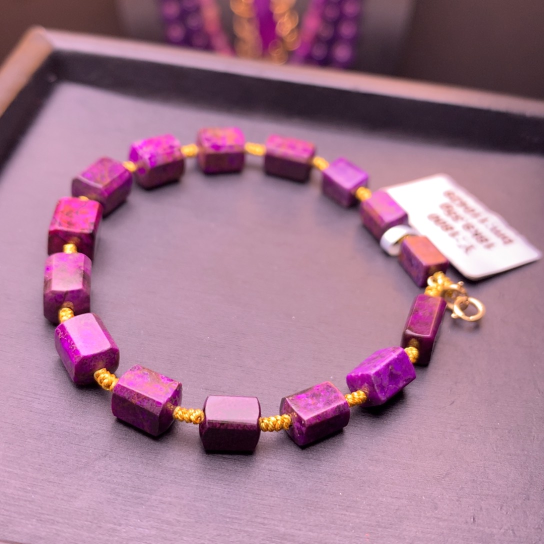 苏纪石（舒俱来）手串18K金镶嵌