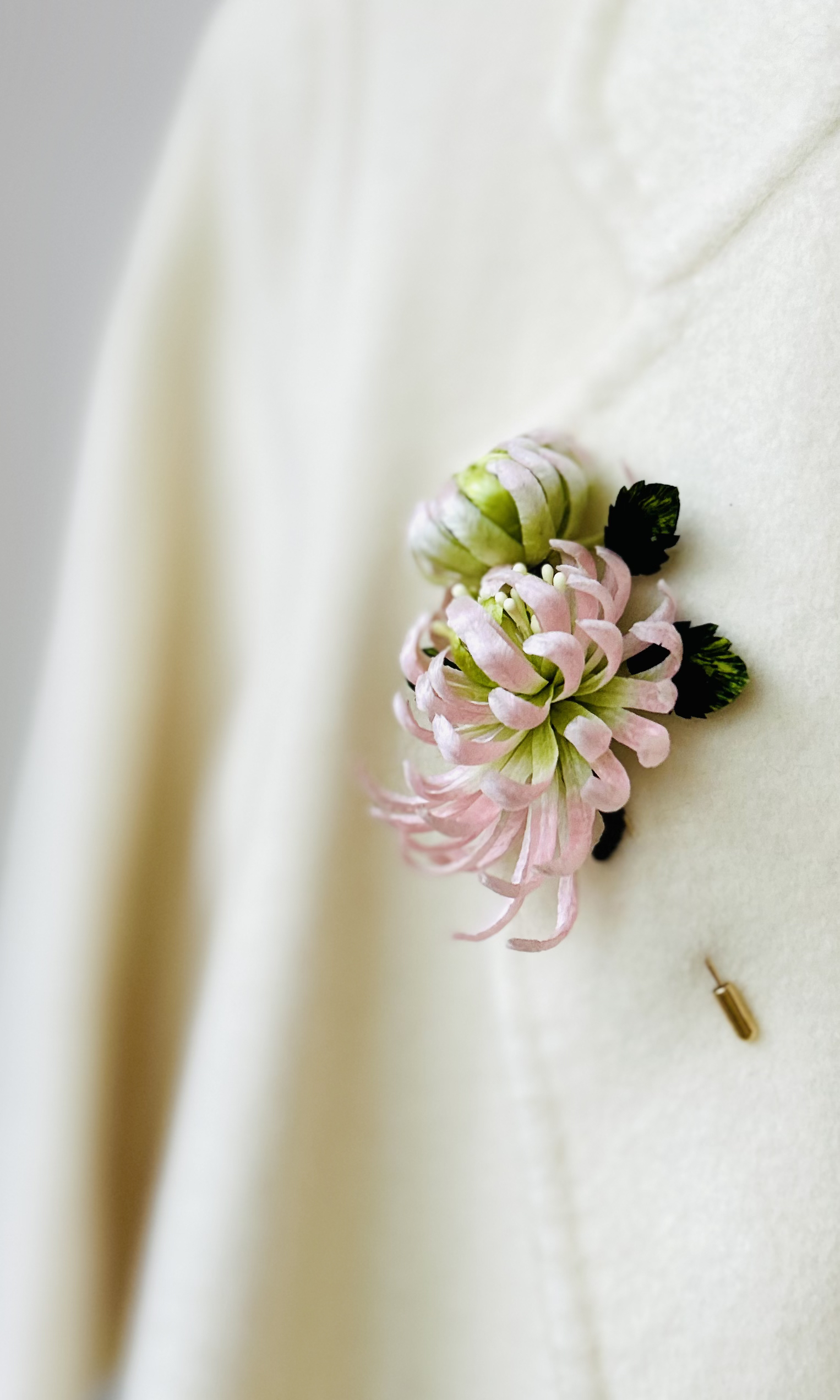 铜胸针 非遗绒花菊胸针百搭