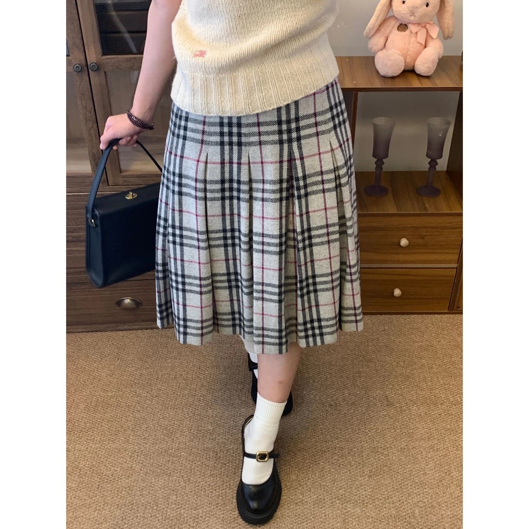 vintage中古/格纹裙