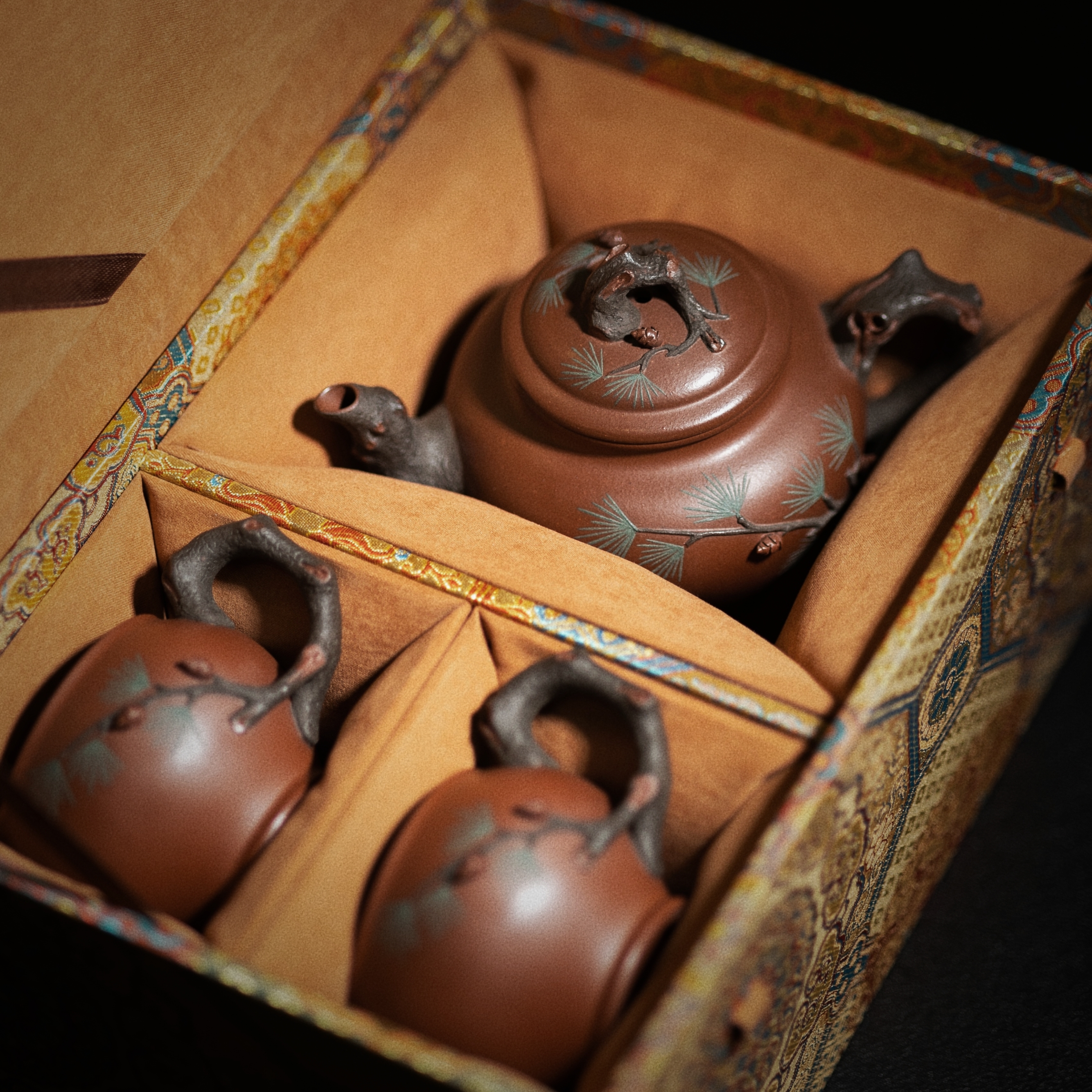 择砂复刻｜报春•劲松•套组•一壶两杯 半手工精制 250cc