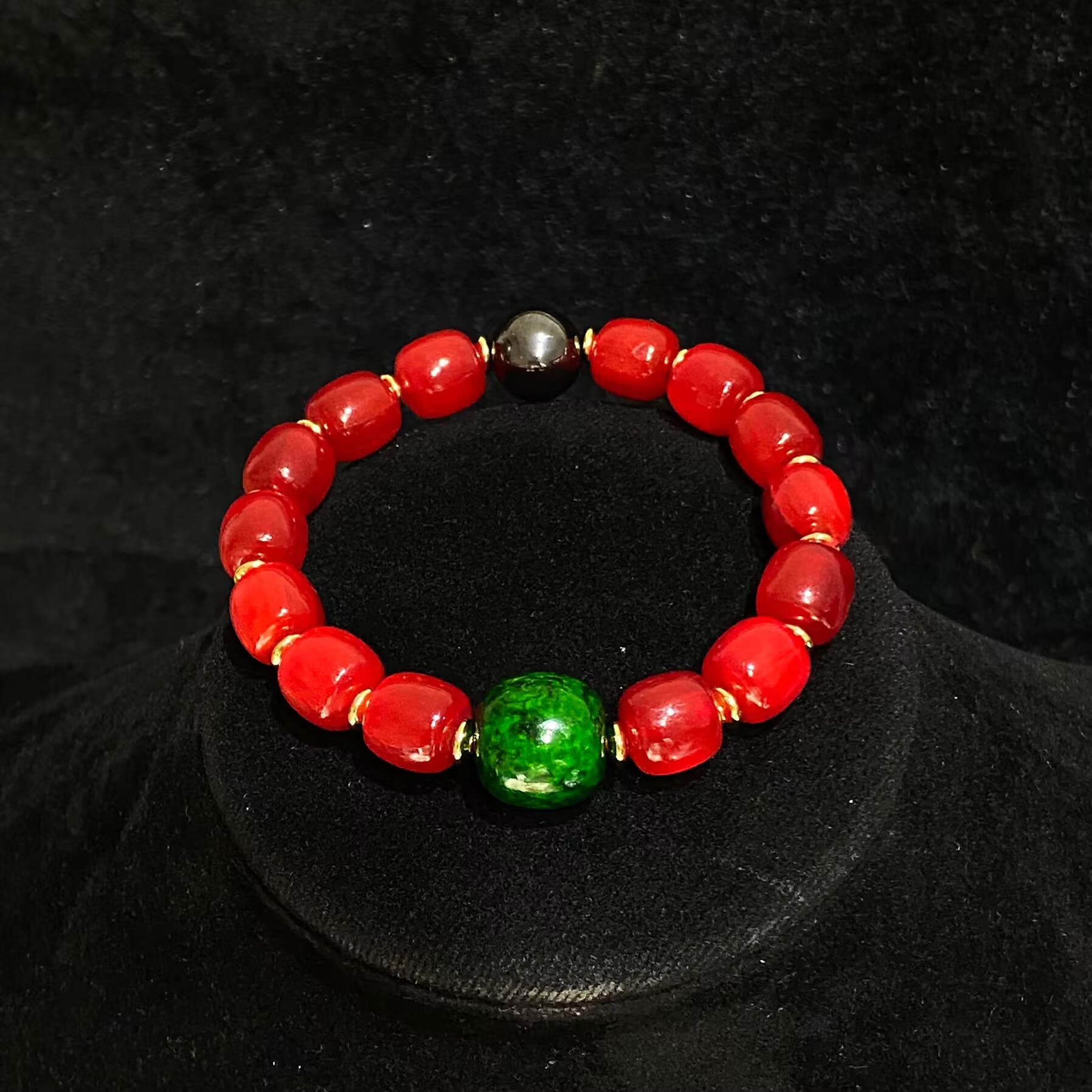 非金属珐琅手链 K6419   红色手链优选单圈饰品