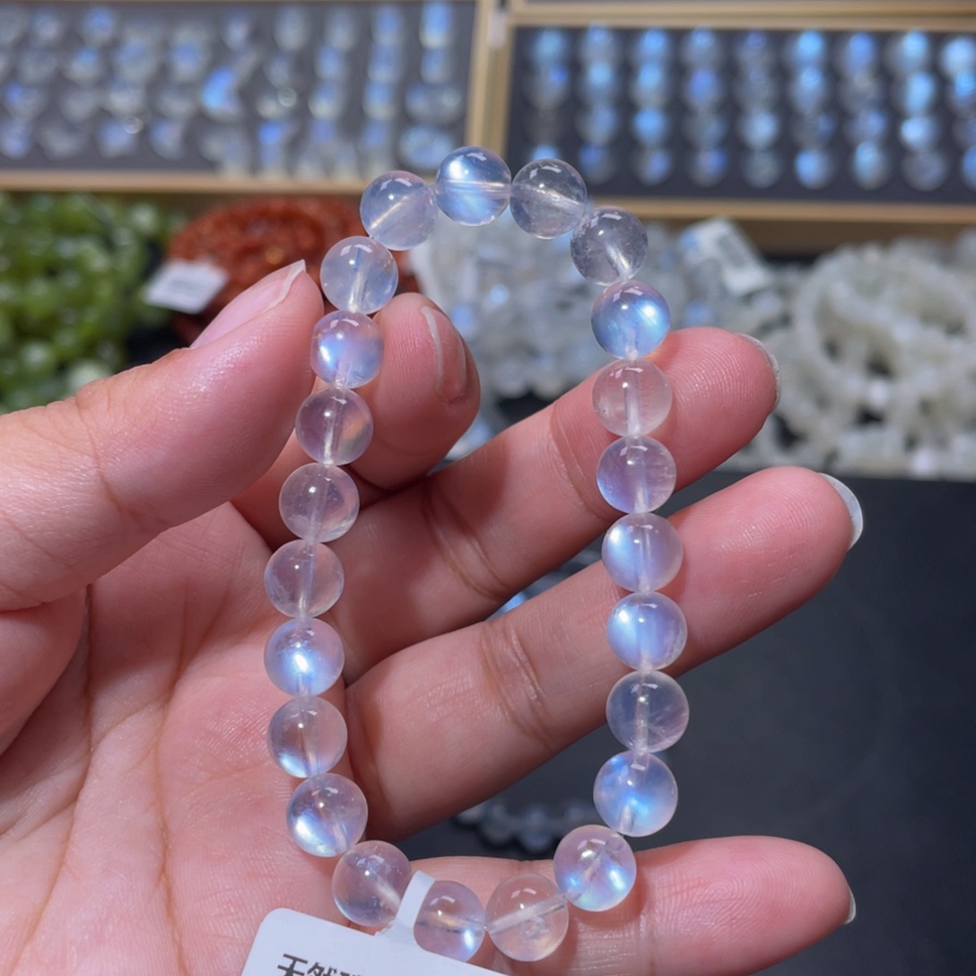 手链未镶嵌长石?****i蓝月光手链8mm