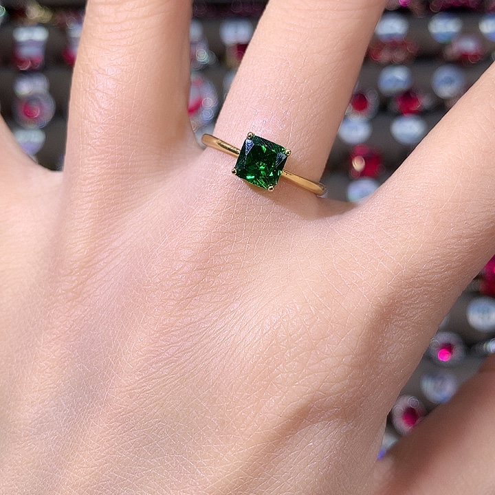 碧玺戒指银S925镶嵌金6