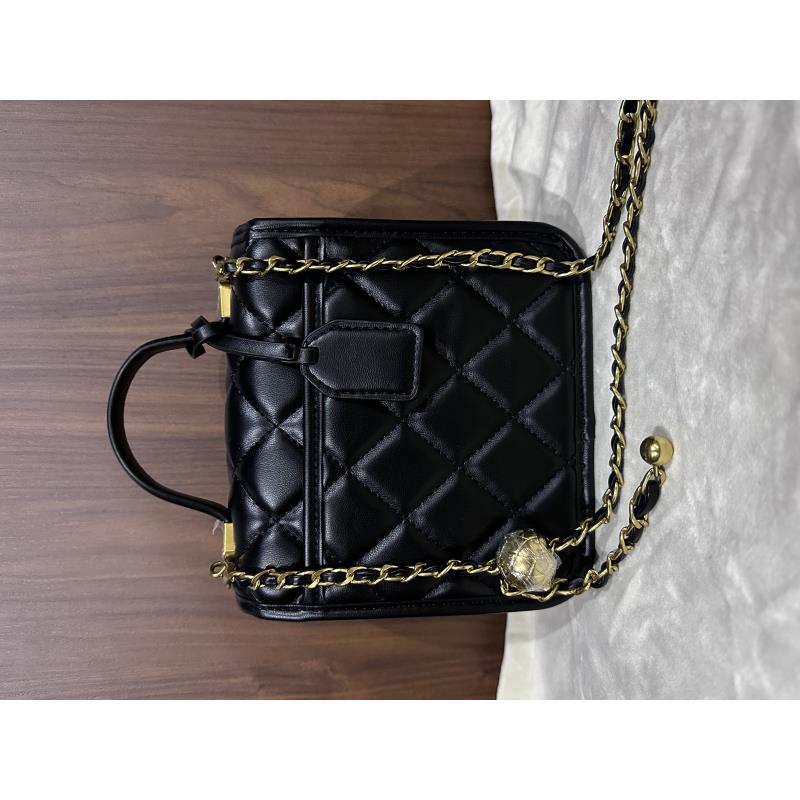 HIRMRIS手工真皮包18-551183-黑 方块金球香-胖如意