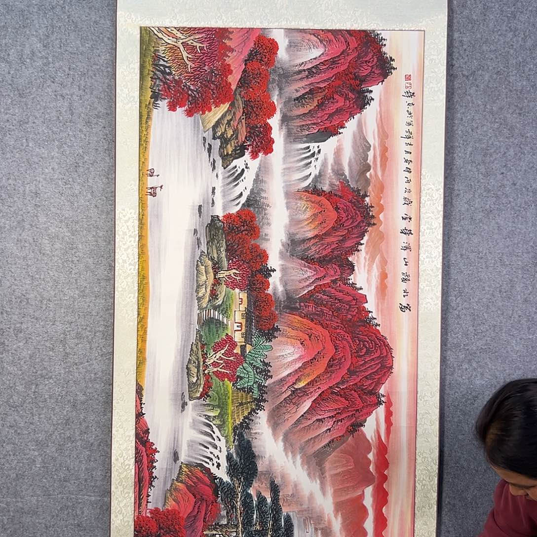 国画853 牡丹之花之叶的颜色与花色