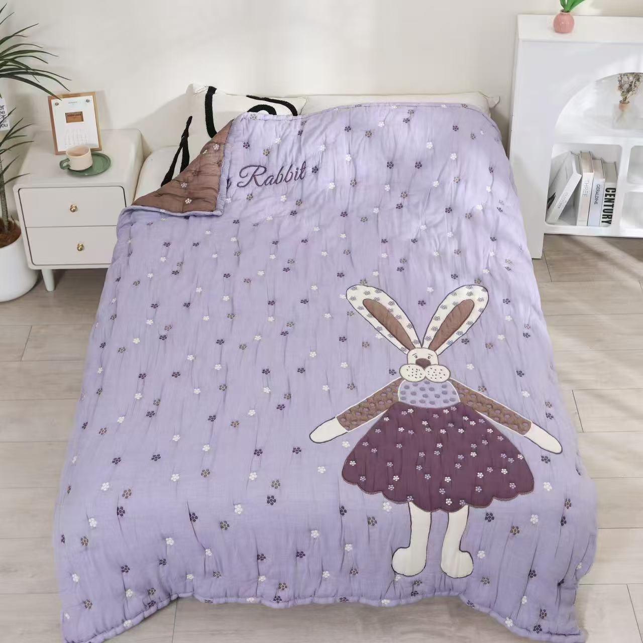 【粉丝专享】芳草紫兔150x200加厚柔软升级款超软美学通用泡芙被