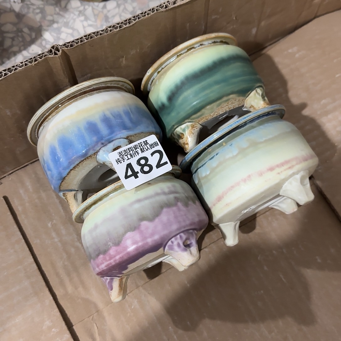 瓷片景德镇手工花盆