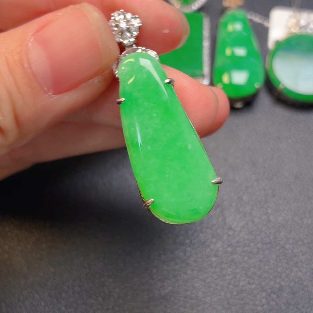 翡翠银S925镶嵌吊坠(不含链)