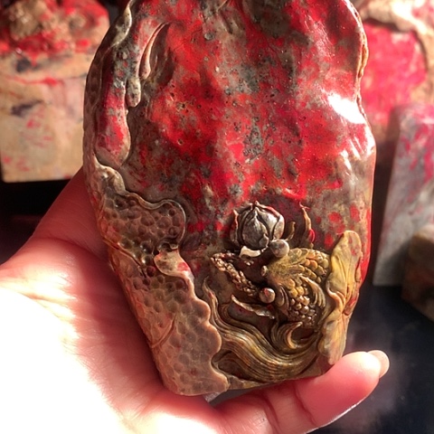 昌化石昌化鸡血石雕件事