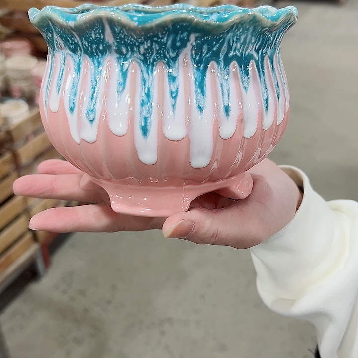 有孔.凑满10元发货多肉陶瓷花盆！