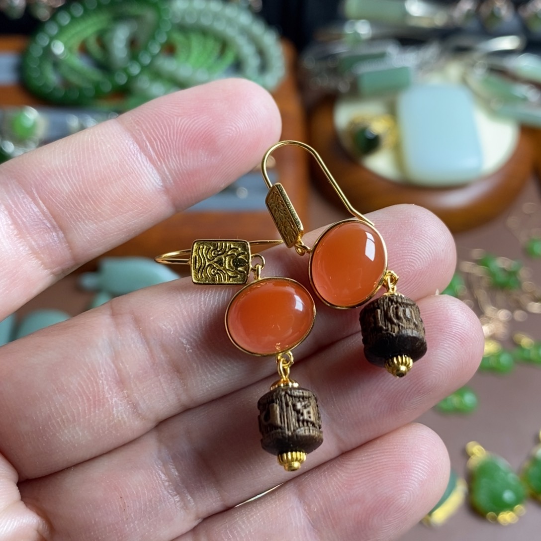 南红玛瑙颈饰银S925镶嵌