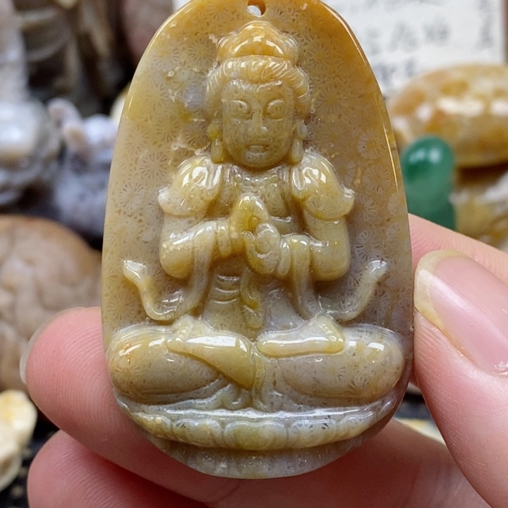 硅化珊瑚（珊瑚玉）颈饰未镶嵌