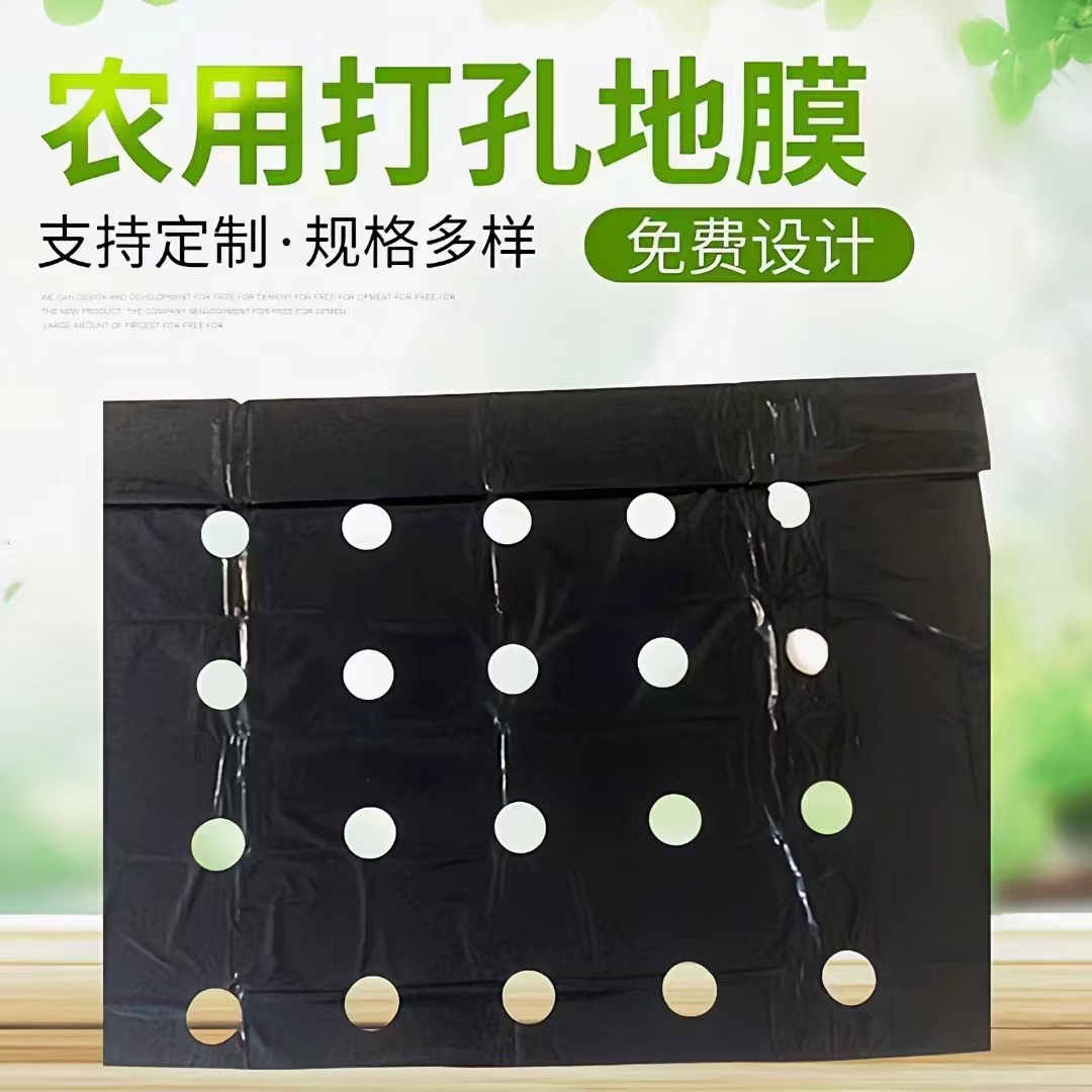 加厚银黑双色农用打孔地膜透气反光塑料薄膜 黑打孔 白打孔