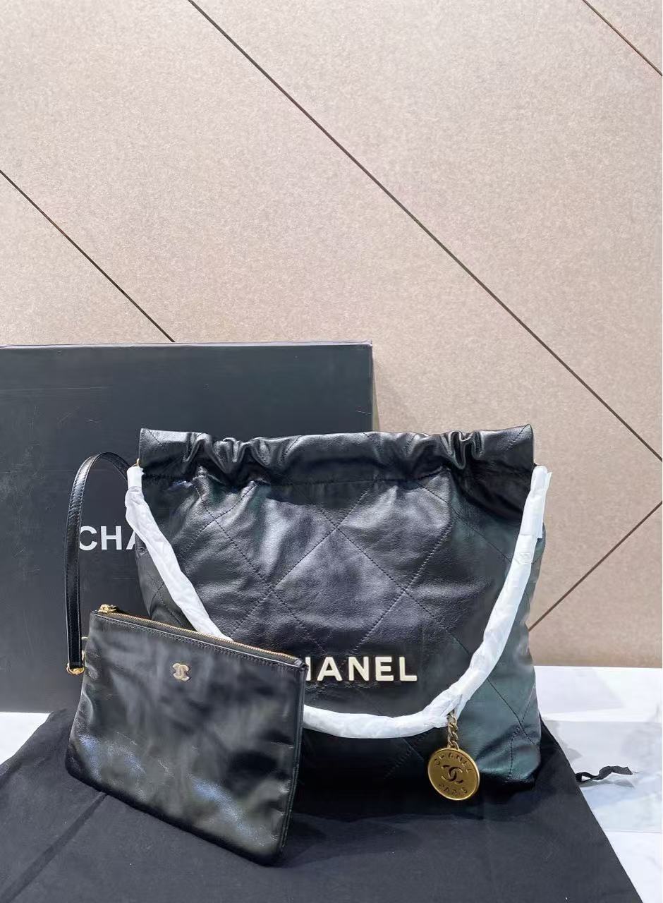 99新 Chanel/香奈儿 帝爵奢品CHANEL黑金子母垃圾袋