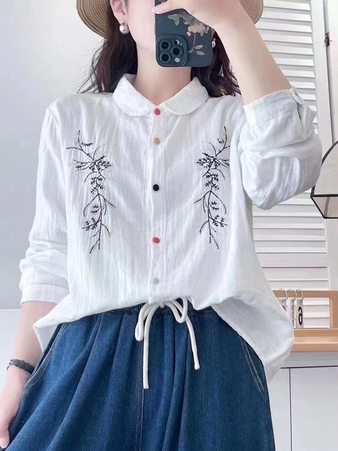 百搭纯棉休闲宽松衬衣